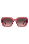 Carolina Herrera 52mm Rectangular Sunglasses In Red Havana Brown Gradient