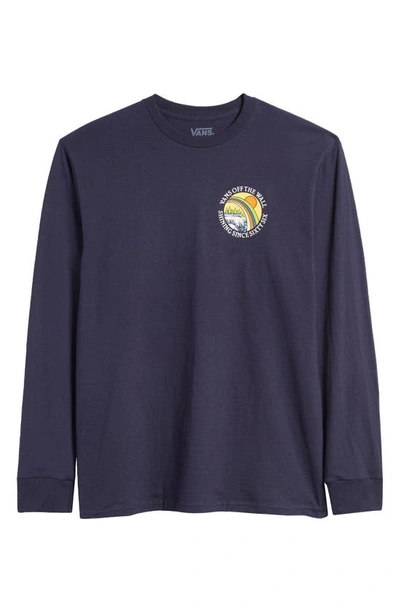Vans Positive Vibes Scenic Long Sleeve Graphic T-shirt In Navy