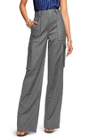 Ramy Brook Noa Pinstriped Pants In Charcoal Lurex Pinstripe