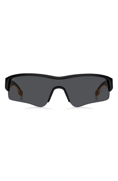 Hugo Boss Men's 99mm Mirrored Shield Sunglasses In Black Grey