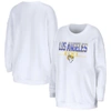 Wear By Erin Andrews White Los Angeles Rams Domestic Pullover Sweatshirt In White