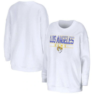 Wear By Erin Andrews White Los Angeles Rams Domestic Pullover Sweatshirt