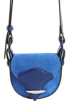 Isabel Marant Botsy Mini Flap Suede Shoulder Bag In Azure