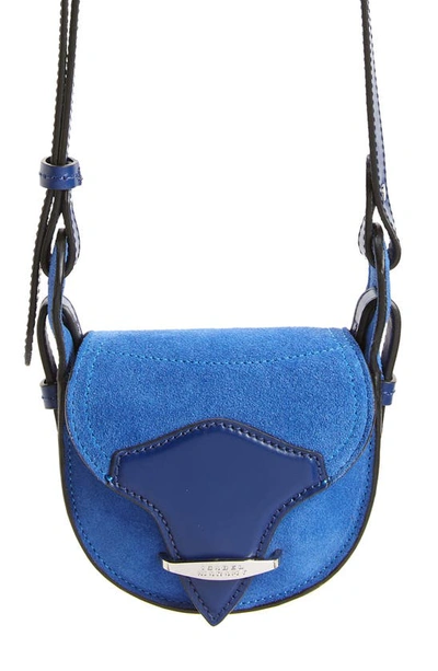 Isabel Marant Botsy Mini Flap Suede Shoulder Bag In Azure