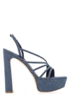 Le Silla Denim Sandals With Thick Soles And High Heels In Blue