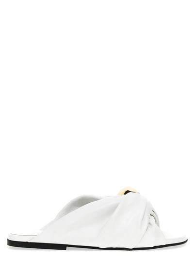 Jw Anderson White Chain Twist Sandals In 101 White