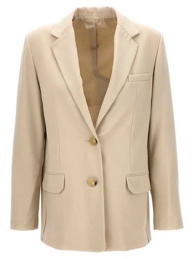 Helmut Lang Logo Band Blazer In Beige