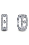 Lafonn Simulated Diamond Huggie Hoop Earrings In Silver/ Clear