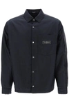 Balmain Padded Nylon Shirt With Buttoned Cuffs In Black