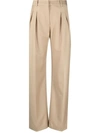 Loulou Studio High-waisted Tailored Trousers In Brown