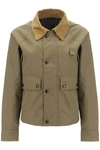 Polo Ralph Lauren Short Jacket In Technical Cotton In Brown