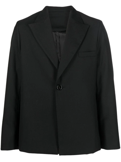 Séfr Single-breasted Long-sleeve Blazer In Black