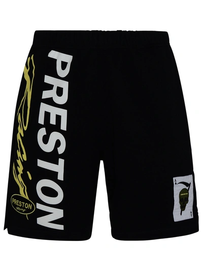 Heron Preston Man Black Cotton Bermuda Shorts