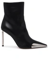 OFF-WHITE OFF-WHITE SILVER ALLEN FRAME BLACK LEATHER ANKLE BOOTS WOMAN
