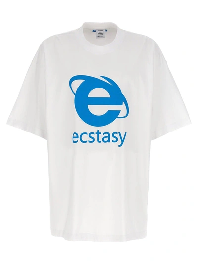 Vetements Men Ecstasy Printed Cotton T-shirt In White