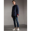 Burberry Check Detail Diamond Quilted Jacket In Blue