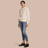 BURBERRY Ribbed Detail Voluminous Lace Top,40571221