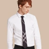 Burberry Sherwood Monogram Motif Slim Fit Stretch Poplin Button-up Shirt In White