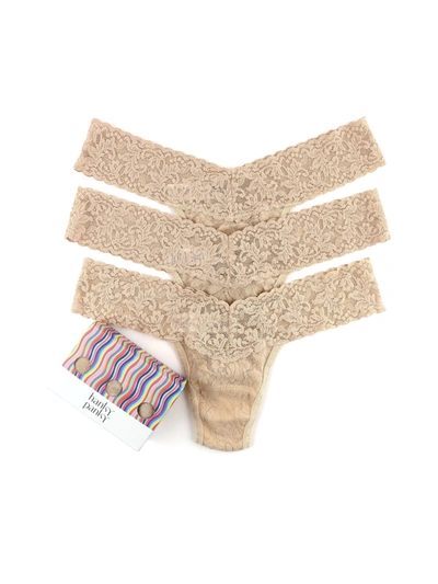 Hanky Panky 3 Pack Low Rise Thongs Chai In Brown