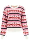 Magda Butrym Fair Isle Jacquard Knit Sweater In Multicolor