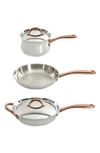 Berghoff Ouro Gold Cookware Five-piece Set In Silver Rose Gold