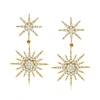 Ross-simons Diamond Starburst Drop Earrings In 14kt Yellow Gold In Gold