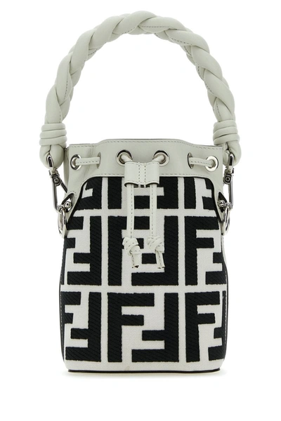 Fendi Ff Embroidered Drawstring Bucket Bag In Whitericenerop | ModeSens