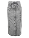 Isabel Marant Étoile Gray Vandy Denim Midi Skirt In Grey