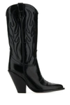 Sonora Black Leather Santa Fe Boots In Black