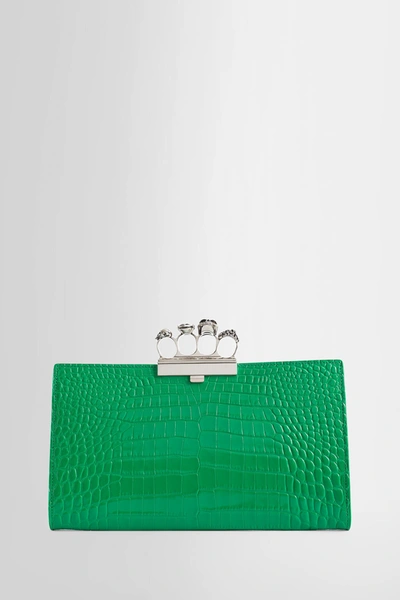 Alexander Mcqueen Jewelled Clutch Green