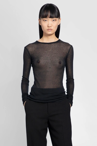 Ann Demeulemeester Woman Black T-shirts