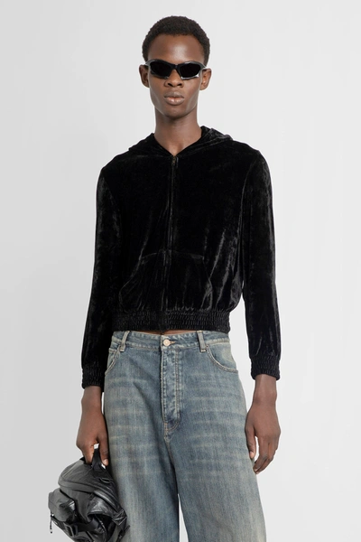 Balenciaga Bb Paris Strass Hoodie In Black