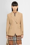 Burberry Woman Blazer Camel Size 6 Virgin Wool In Beige