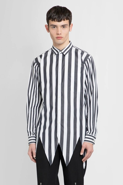 Comme Des Garçons Homme Deux Striped Long-sleeve Cotton Shirt In Black&white