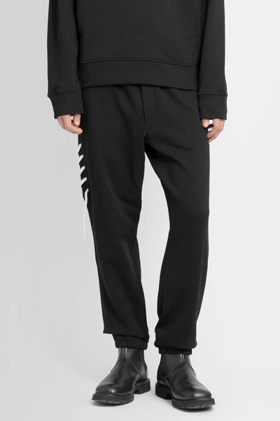 Craig Green Lace-up Organic Cotton Track Pants In Black Cream