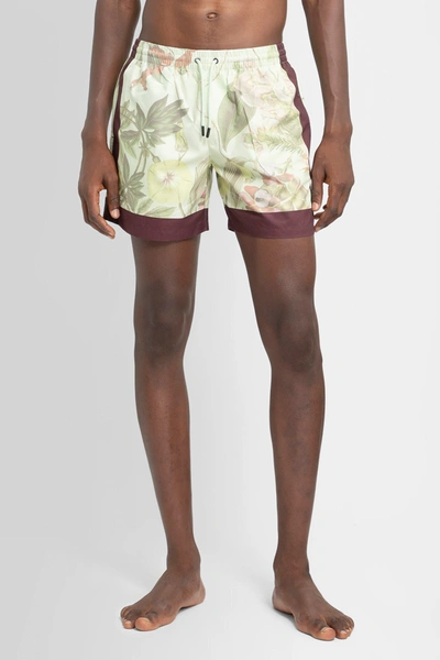 Dries Van Noten Man Multicolor Swimwear In Lime