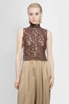 Dries Van Noten Brown Semi-sheer Tank Top In Brown