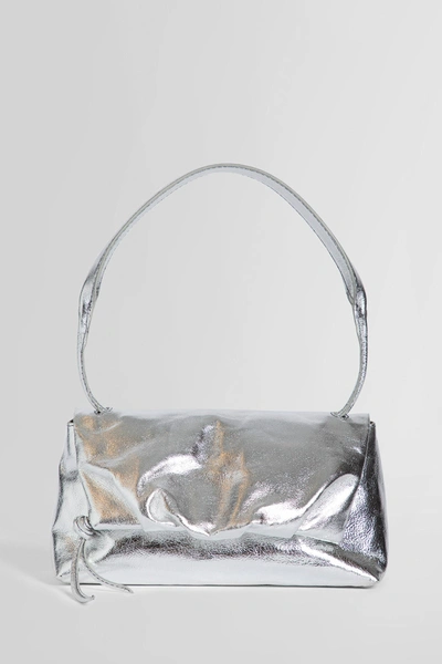 Dries Van Noten Mignon Mini Metallic Leather Shoulder Bag In Silver