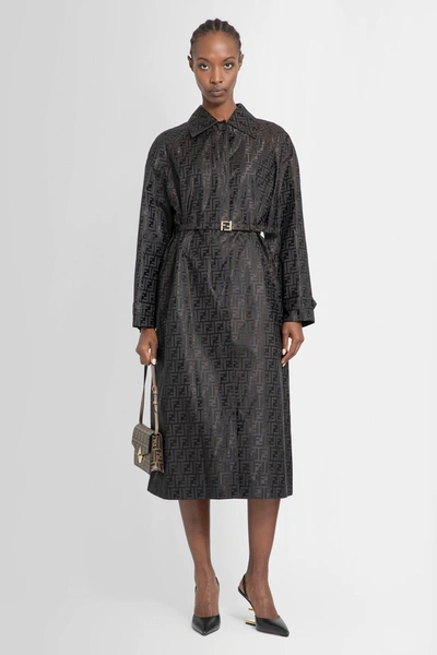 Fendi Woman Black Coats