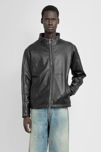 Giorgio Brato Man Black Leather Jackets