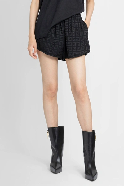 Givenchy Womens Black Logo-pattern Mid-rise Woven Shorts