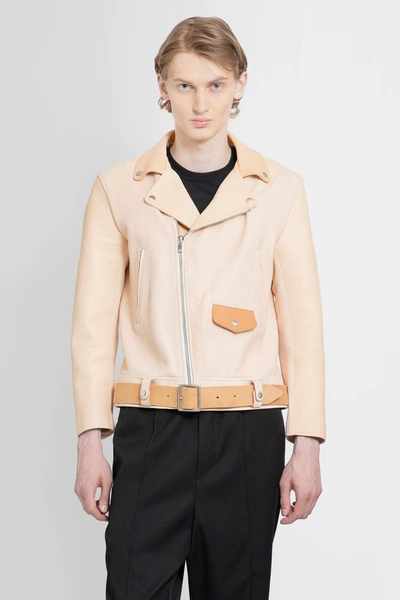 Hender Scheme Man Beige Leather Jackets