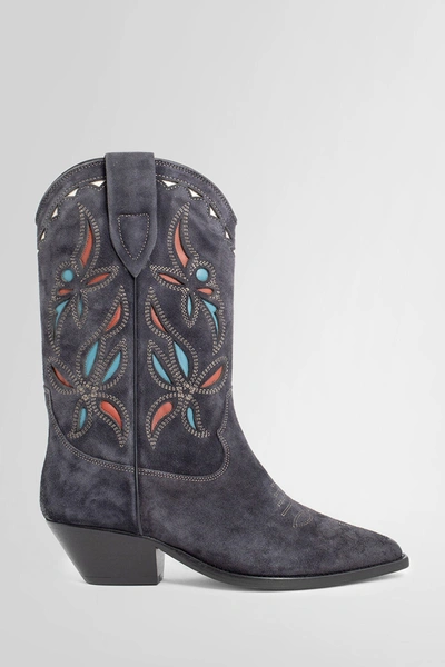 Isabel Marant Duerto Texan Boots In Black Suede