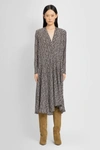 Isabel Marant V-neck Shift Midi Dress In Black&white