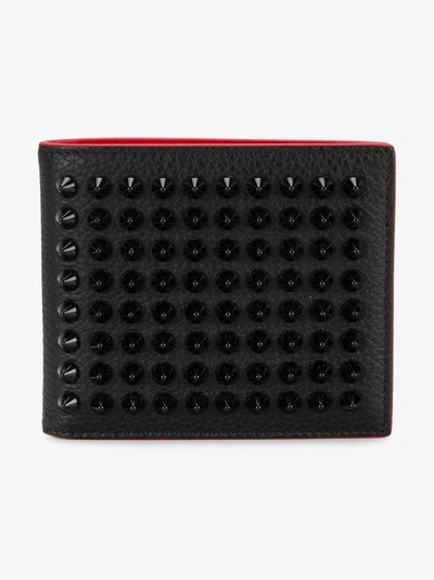 Christian Louboutin Kaspero Spike Embellished Wallet In Black