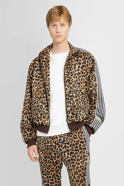 Kapital Webbing-trimmed Leopard-print Tech-jersey Track Jacket In Brown