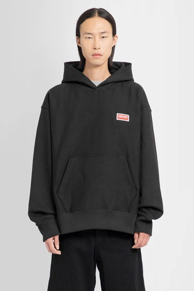 Kenzo Oversize Hooded Paris Sweatshirt Black Mens