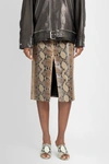 Khaite The Fraser Snakeskin-effect Leather Skirt In Brown