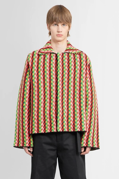Lanvin Curb Chevron Knit Jacket In Multicolour