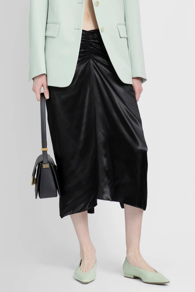Lanvin Ruched Midi Skirt In Black